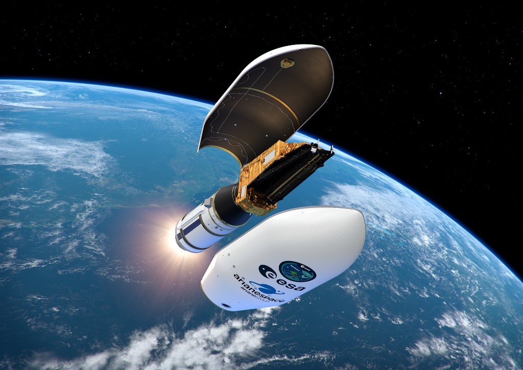 Wizualizacja rakiety Vega-C, który wyniesie na orbite sonde